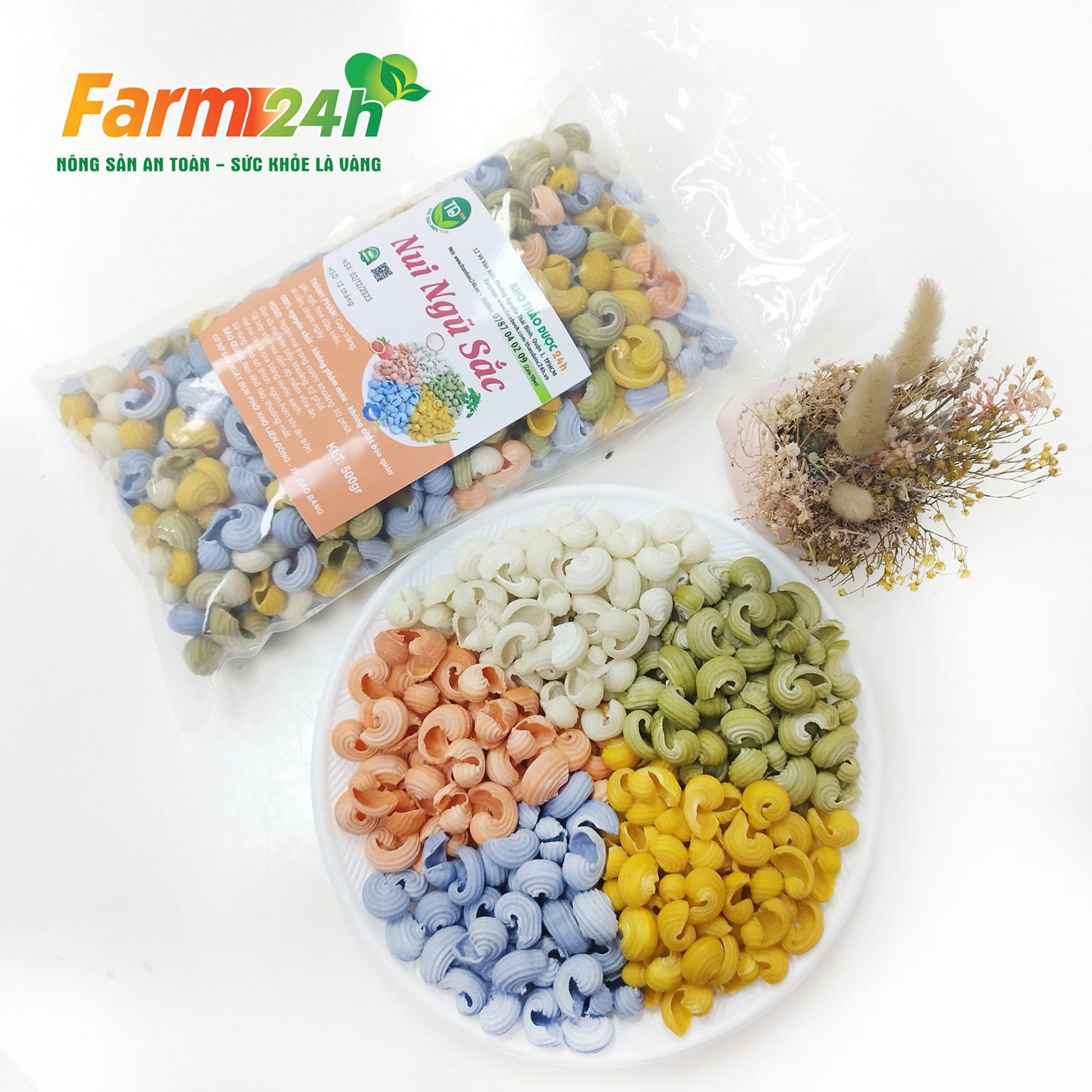 Nui rau củ NGŨ SẮC Eatclean ăn kiêng, ăn dặm cho bé - 100% rau củ tự ...